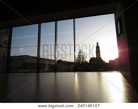 Sunset Over The Main Square Of Prostejov City, Czech Republic