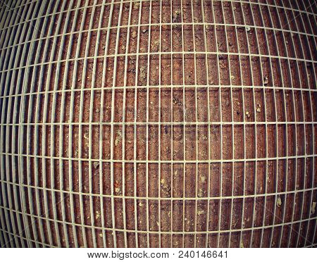 Wide Metal Grid Photographed By Fisheye Lens