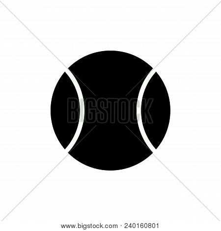 Tennis Ball Simple Isolated On White Background. Vector Icon