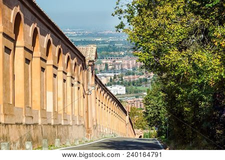Bologna, Italy. Famous San Luca's Porch : The Longest Portico In The World