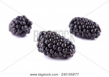 Blackberry. Ripe Fresh Blackberries Isolated On White Background