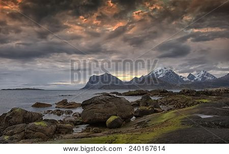 Colors On The Shore. From Lille Sandnes In Flakstad, Lofoten