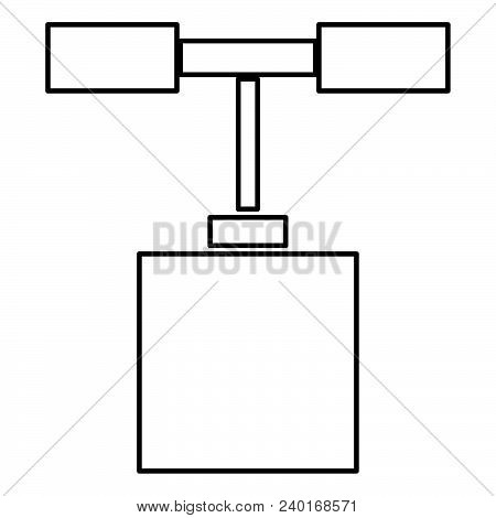 Detonator Icon Black Color Vector Illustration Flat Style Outline
