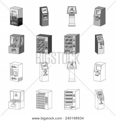 A Game Machine, A Ticket Sales Terminal, An Automaton For Selling Aqua And Chocolate. Terminals Set 