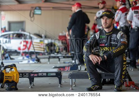 May 04, 2018 - Dover, Delaware, USA: Daniel Suarez (19) gets ready to practice for the AAA 400 Drive for Autism at Dover International Speedway in Dover, Delaware.