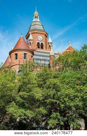 Dallas, Texas - May 7, 2018: View Of Old Red Museum, Formerly Dallas County Courthouse In Dallas, Te
