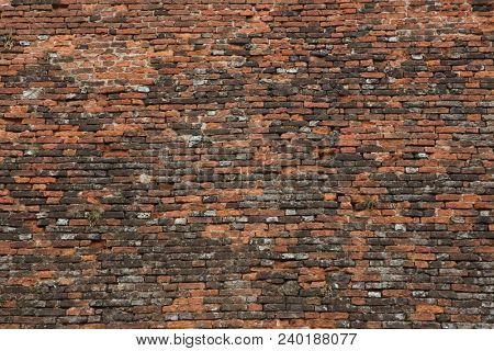 Baroque brick fortification of Saint Norbert Bastion in Prague, Czech Republic. Background texture. 