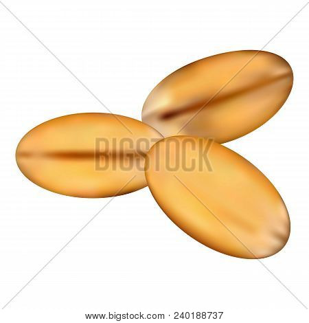 Grains Of Wheat Icon. Realistic Illustration Of Grains Of Wheat Vector Icon For Web Design Isolated 