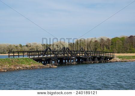 Bridge Towards Island Of Langoe In Denmark