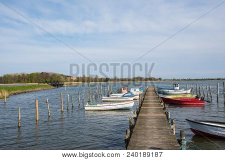 Danish Fishing Boats In Port Of Langoe On The Countryside