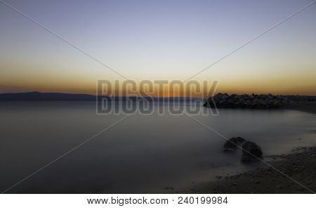 Croatian sunset in Podgora, Makarska Riviera, Dalmatia, Croatia