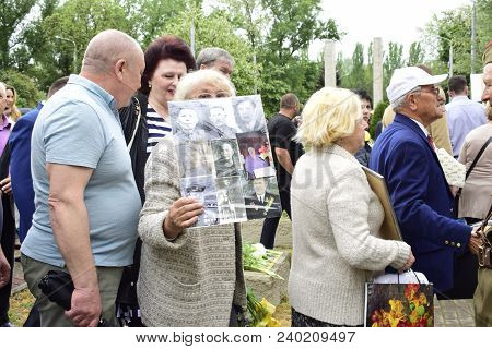 Ukraine, Kiev - 05.9.2016: People Celebrate The Day Of Victory In The Streets Of The City, A Militar