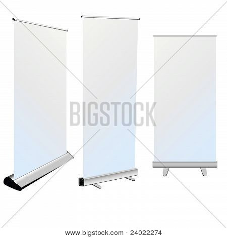 Roll Up Banner na bílém pozadí