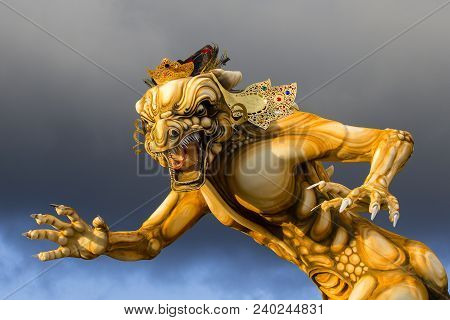 Ubud, Bali, Indonesia - March 20, 2015 : Impresive Hand Made Structure, Ogoh-ogoh Statue Built For T
