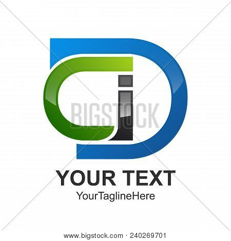 Initial Letter Cdi Logo Design Template Element Colored Blue Green Black For Business And Company Id