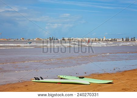 View On The Long Beach In Essaouira. Morocco