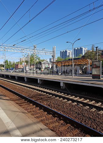 Skhodnya, Russia - May 09. 2018 A Railway Station Skhodnya