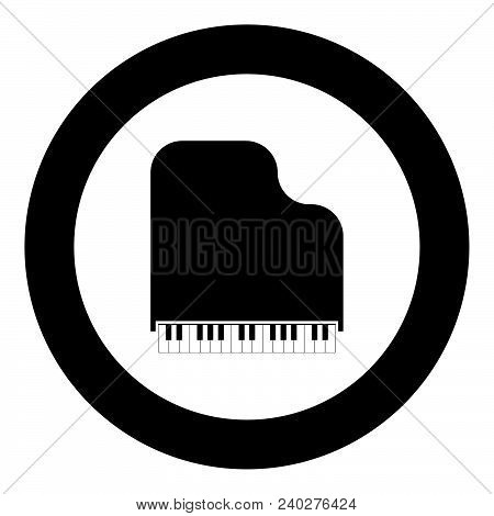 Grand Piano Icon Black Color Vector Illustration Simple Image Flat Style