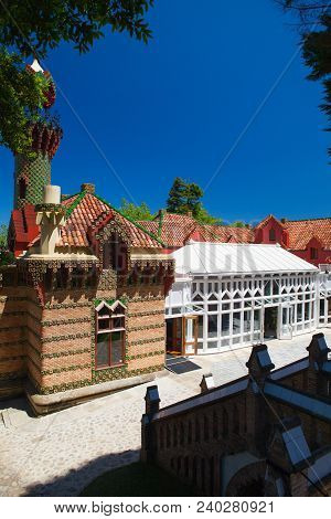 Comillas, Spain - July 3, 2017: Palace Of El Capricho Or Villa Quijano By The Architect Gaudi In Mod