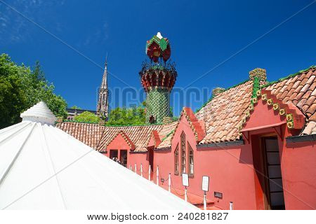 Comillas, Spain - July 3, 2017: Palace Of El Capricho Or Villa Quijano By The Architect Gaudi In Mod