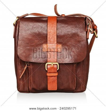 Brown Leather Bag Isolated