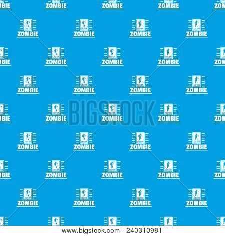 Zombie Danger Pattern Vector Seamless Blue Repeat For Any Use