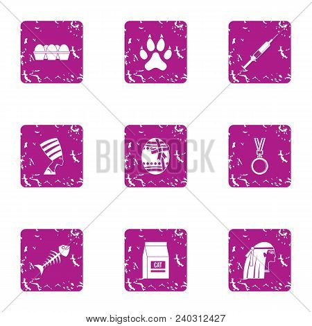 Outlook Icons Set. Grunge Set Of 9 Outlook Vector Icons For Web Isolated On White Background