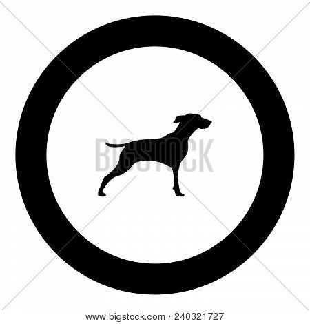 Hunter Dog Or Gundog Icon Black Color Vector Illustration Simple Image Flat Style