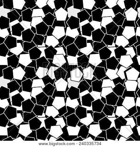 Seamless Abstract Black White Polygon Pattern Background
