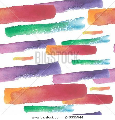 Colorful Texture Illustration Pattern In A Watercolor Style. Aquarelle Paper Splash Shapes Isolated 