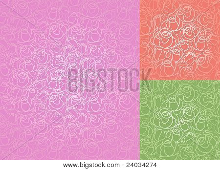 Seamless Roses Pattern. Set-wallpaper, Vector