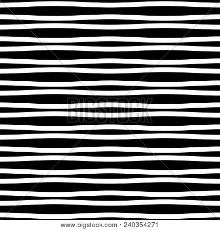 Vector Seamless Pattern. Repeating Vector Texture. Modern Striped Texture. Monochrome Abstract Backg