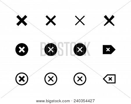 X Marks, Delete, Cancel Vector Icons On White