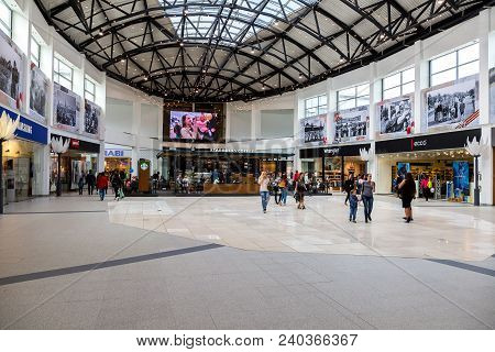 Samara, Russia - May 12, 2018: Interior Of Samara Shopping Center Kosmoport