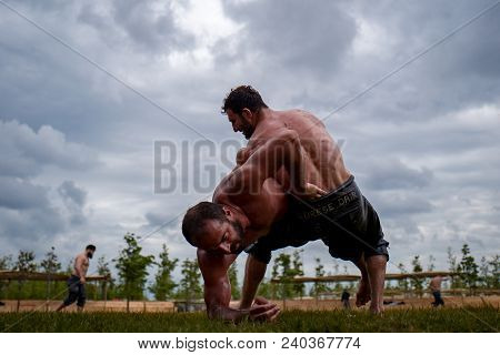 Istanbul/ Turkey -11.05.2018 : Etnosp Culture Festival - Yenikapi Square (yagli Gures / Oil Wrestlin