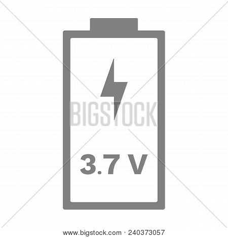 3.7 Volt Battery Icon. Battery Voltage Pictogram. Vector.