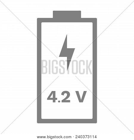4.2 Volt Battery Icon. Battery Voltage Pictogram. Vector.