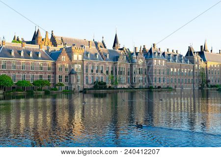 Facade Of Binnenhof - Dutch Parliament With Green Leaves, The Hague, Holland