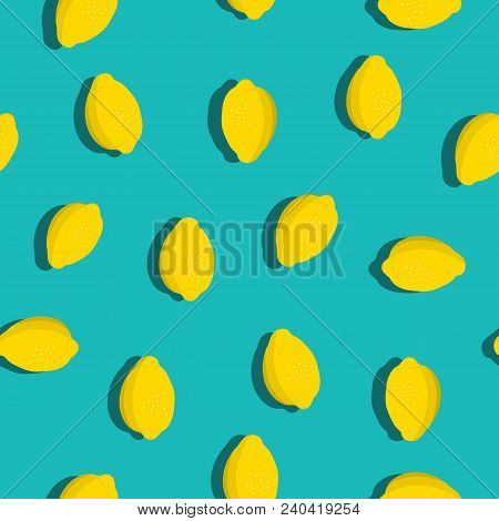 Lemons Background. Hand Drawn Citrus Pattern Vector Illustration.