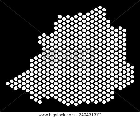 Hexagon Vatican Map. Vector Territory Scheme On A Black Background. Abstract Vatican Map Composition