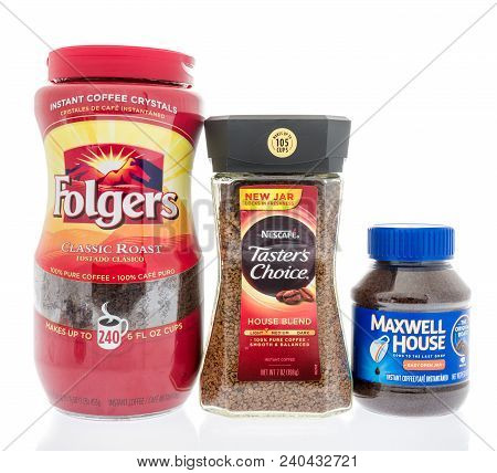 Winneconne, Wi - 11 May 2018:  Three Of The Best Selling Instant Coffee Brands In America Is Maxwell