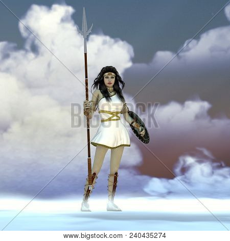 Athena Greek Goddess 3d Illustration - Athena Was The Daughter Of The Greek God Zeus And Admired Wis