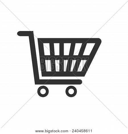 Vector Shopping Cart Icon On White Background