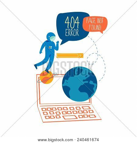 Error Page 404, File Not Found Concept Flat Vector Illustration Design. Website Maintenance Error, W