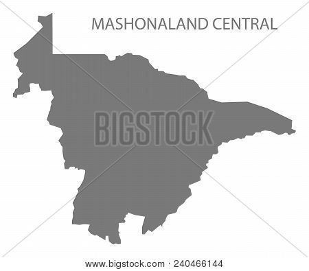 Mashonaland Central Map Of Zimbabwe Grey Illustration Shape