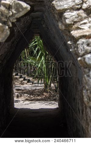 Old Structure Made By Mayan Natives Of Mexico