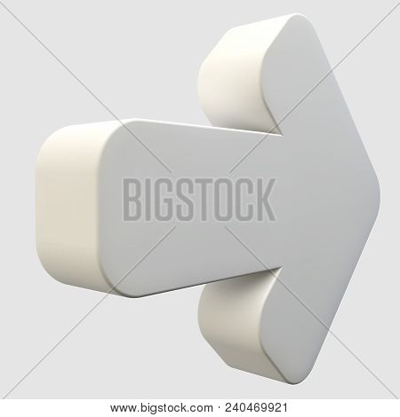 3d Image, 3d Render. A Large Volumetric Arrow On A Light Background.