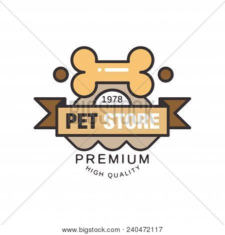 Pet Store, Premium Quality Since 1978 Logo Template Design, Brown Badge For Company Identity, Label 