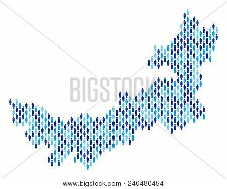 Population Chinese Inner Mongolia Map. Demography Vector Mosaic Of Chinese Inner Mongolia Map Design