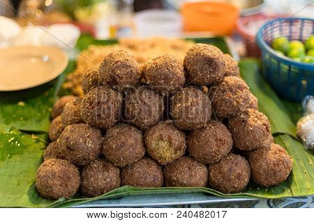 Fried Rice Ball For Sale At Fresh Food Market